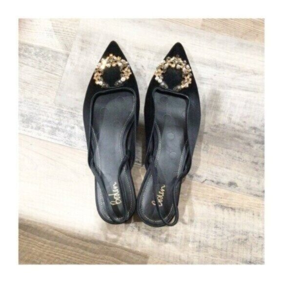 Boden Embellished Satin Slingbacks - Size 39 - Picture 2 of 10